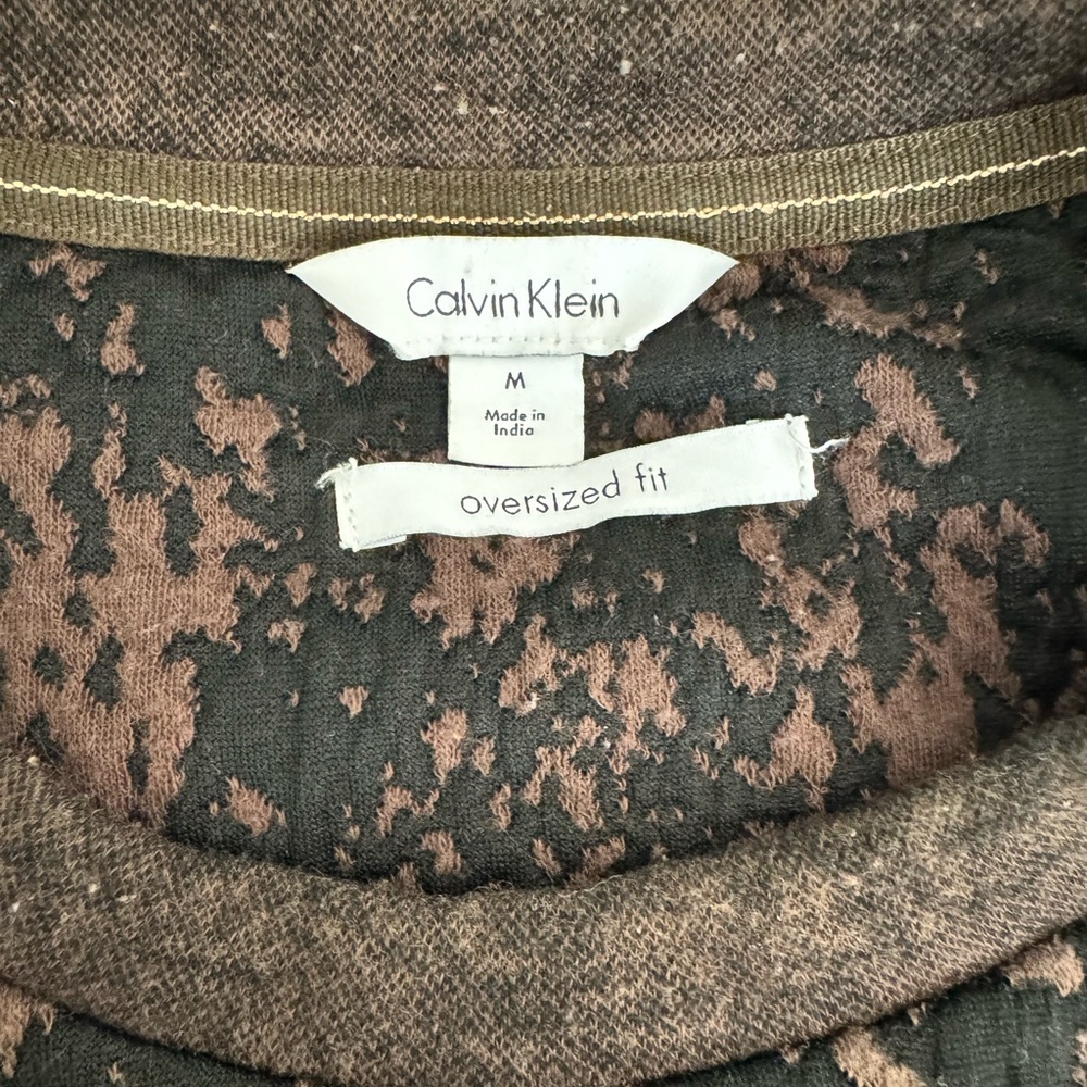 Calvin Klein Brown and Gray Crewneck Sweater